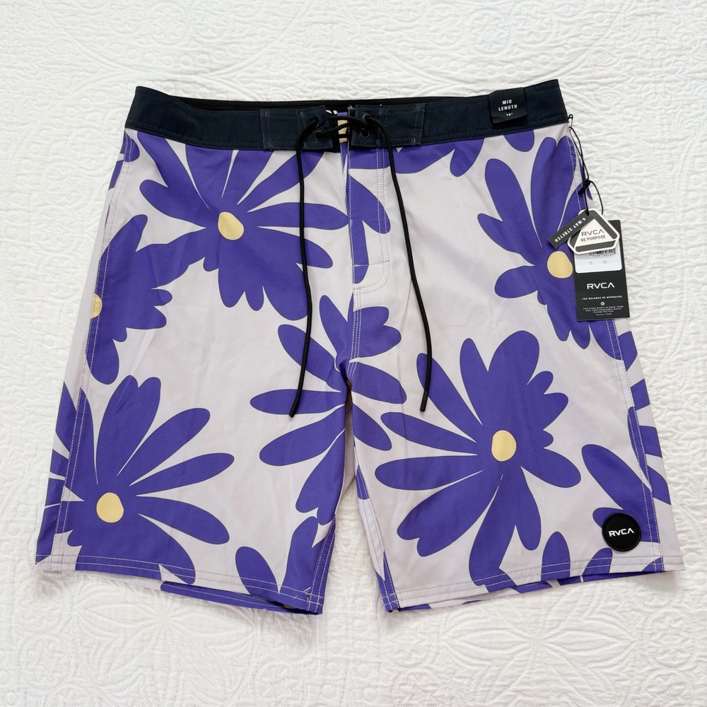RVCA Men's VA 19" Trunk Board Shorts, Pale Lilac Sz 34